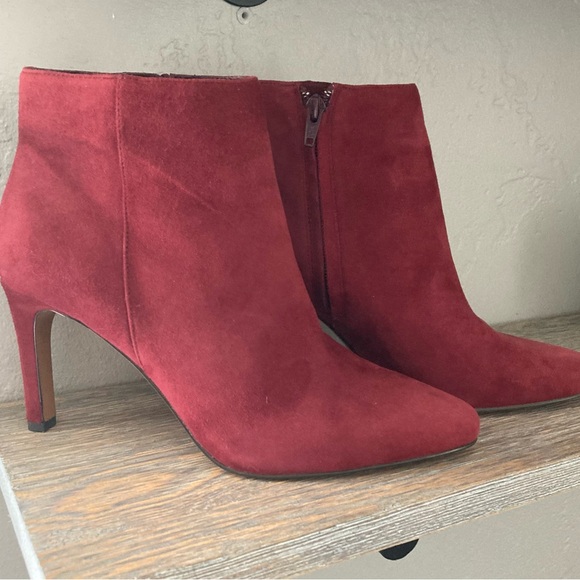 Banana Republic Red Suede Booties - Picture 1 of 9